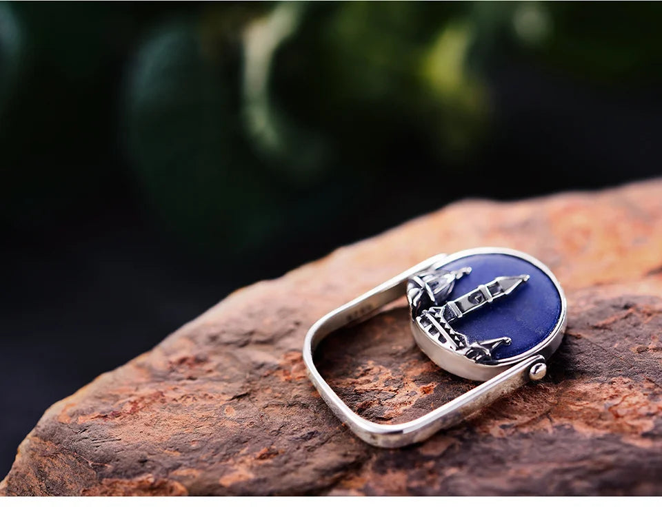 Sterling Silver Aventurine Cathedral Ring