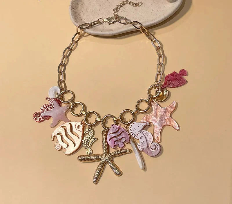 Ocean Chain Necklace - Floral Fawna