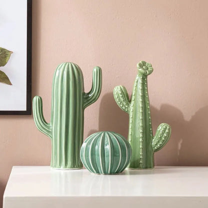Ceramic Cactus Sculptures - Floral Fawna