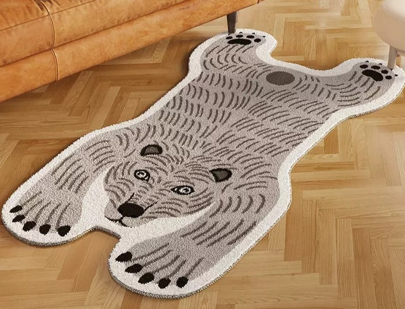 Faux Fur Striped Bear Rug - Floral Fawna