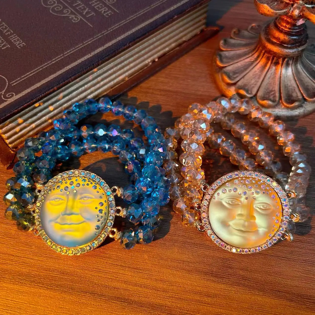 Holographic Moon Face Bracelet