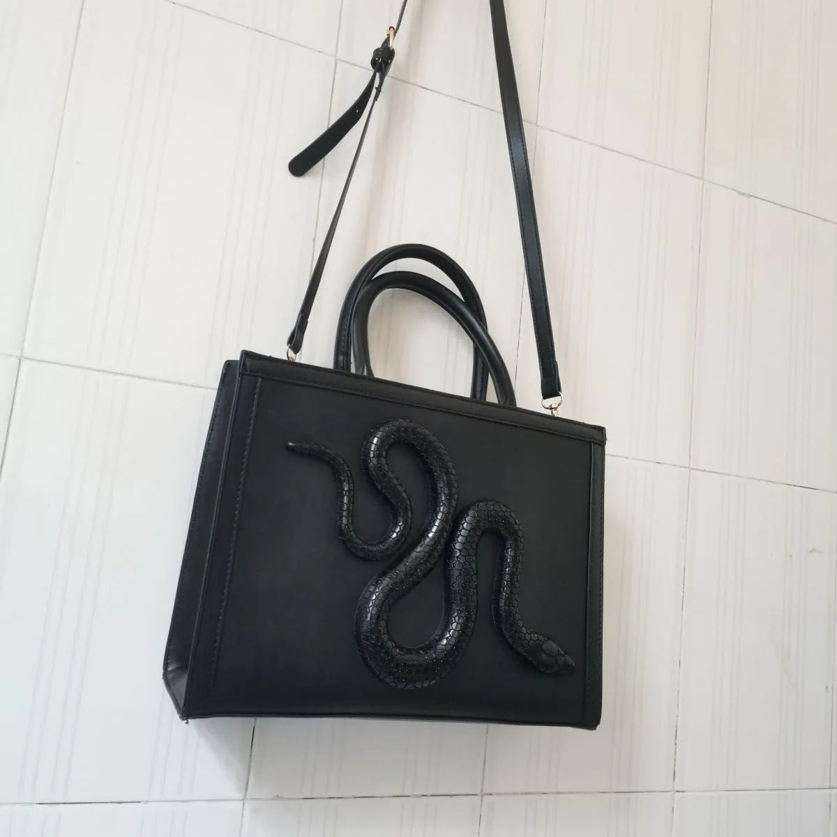 3D Faux Leather Snake Bag