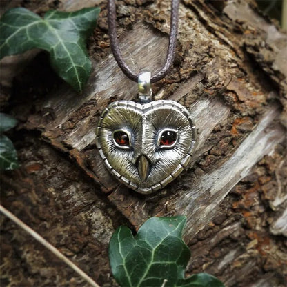 Owl Heart Necklace - Floral Fawna