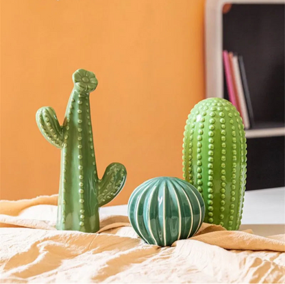 Ceramic Cactus Sculptures - Floral Fawna