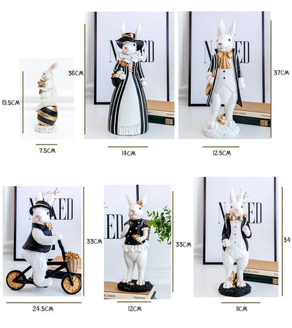 Royal Rabbit Family Figurines - Floral Fawna