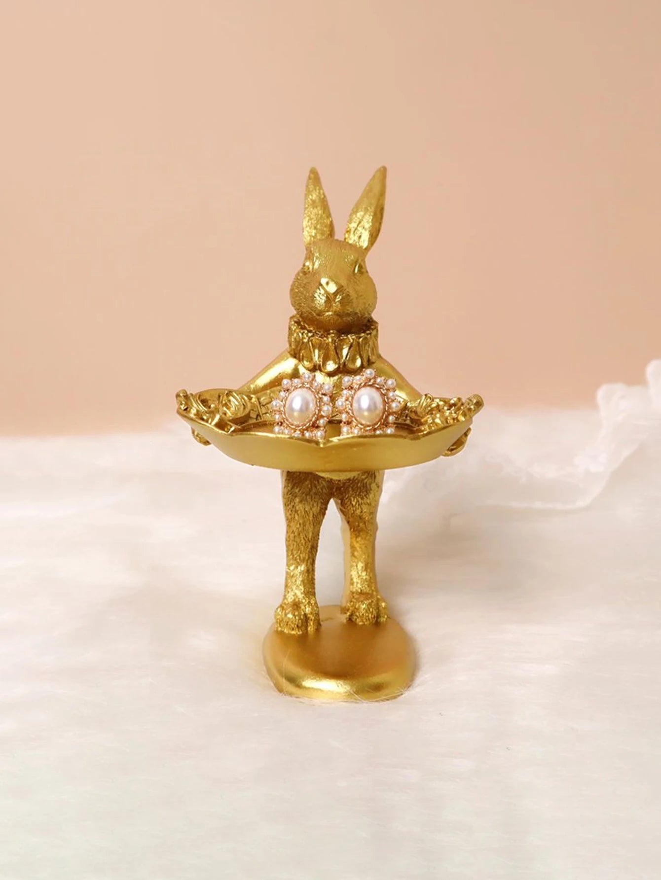 Gold Rabbit Trinket Dish - Floral Fawna