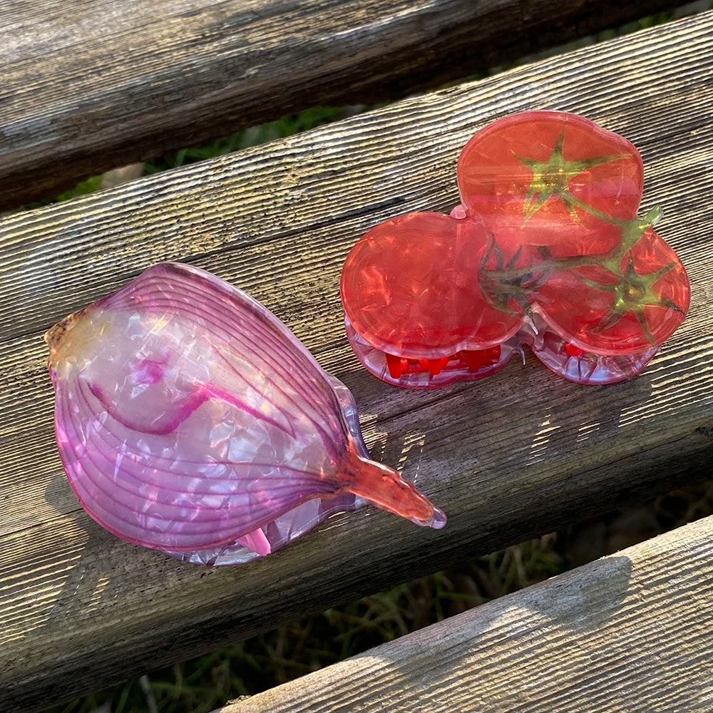 Vegetable Acrylic Hair Clip - Floral Fawna