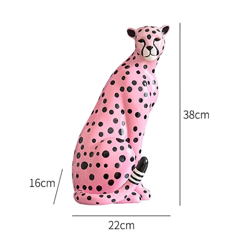 Pink Leopard Sculpture
