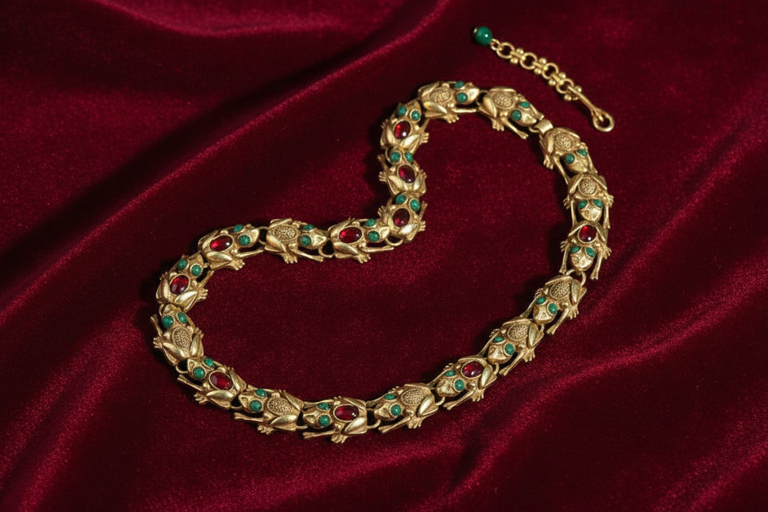 18K Gold Frog Plated Necklace