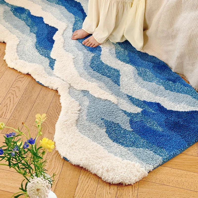 Ocean Wave Shaggy Rug - Floral Fawna