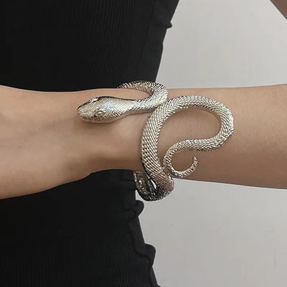 Textured Snake Open Bracelet - Floral Fawna