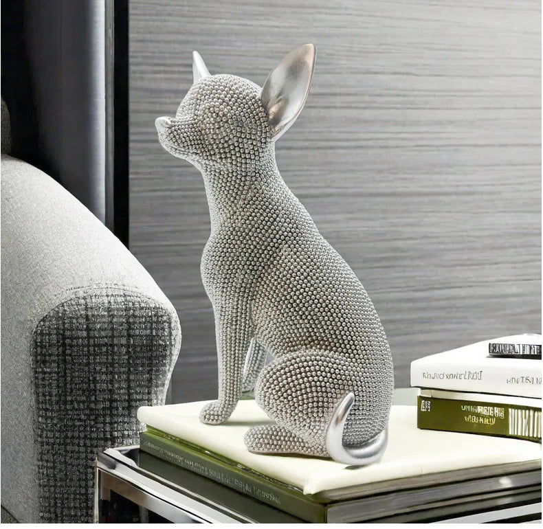 Beaded Chihuahua Sculpture - Floral Fawna