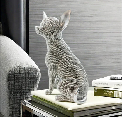 Beaded Chihuahua Sculpture - Floral Fawna