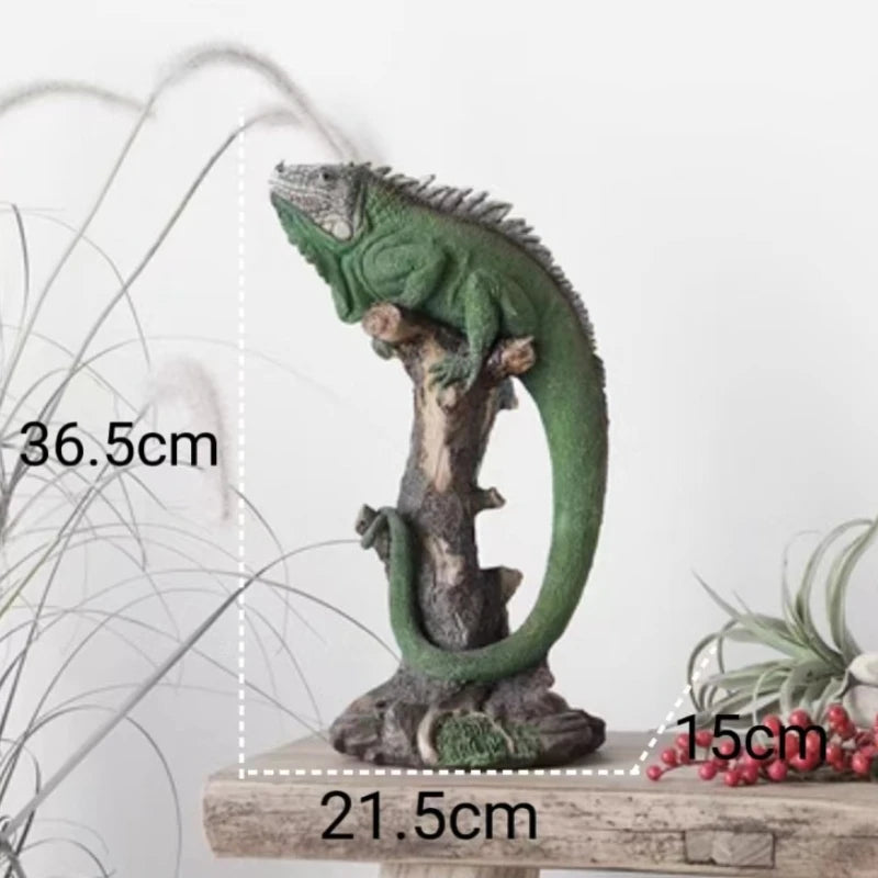 Realistic Iguana Sculpture - Floral Fawna