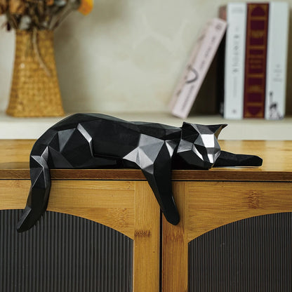 Geometric Cat Sculpture - Floral Fawna
