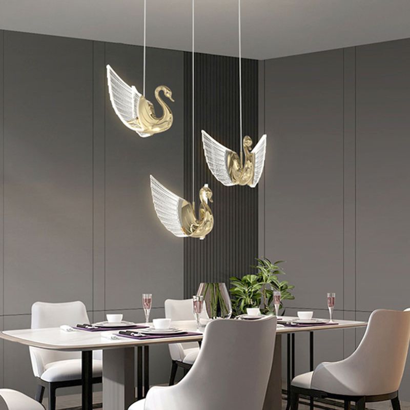 Swan Pendant Light - Floral Fawna