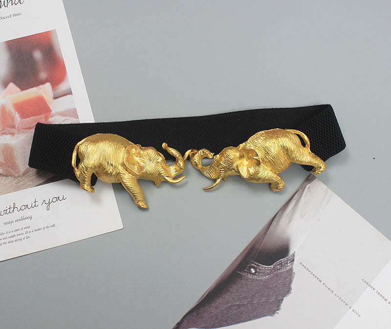 Luxury Elephant Statement Belt - Floral Fawna