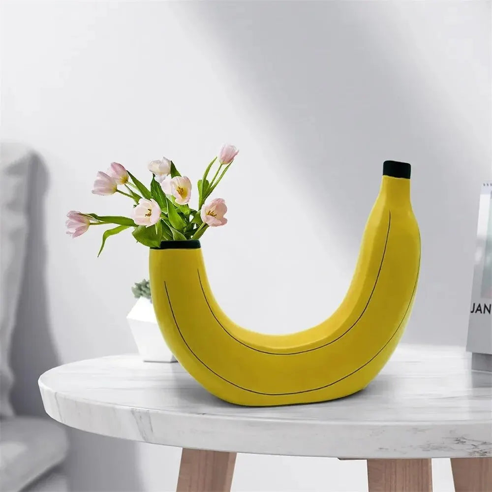 Banana Shaped Vase - Floral Fawna