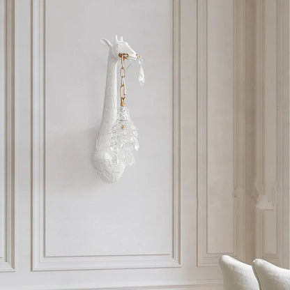 White Giraffe Wall Light - Floral Fawna