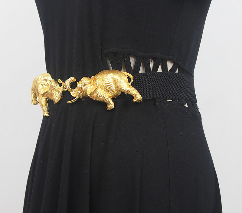 Luxury Elephant Statement Belt - Floral Fawna