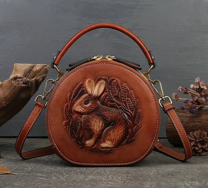 Rabbit Embossed Shoulder Bag - Floral Fawna