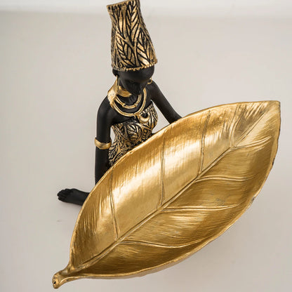 African Woman Trinket Tray - Floral Fawna