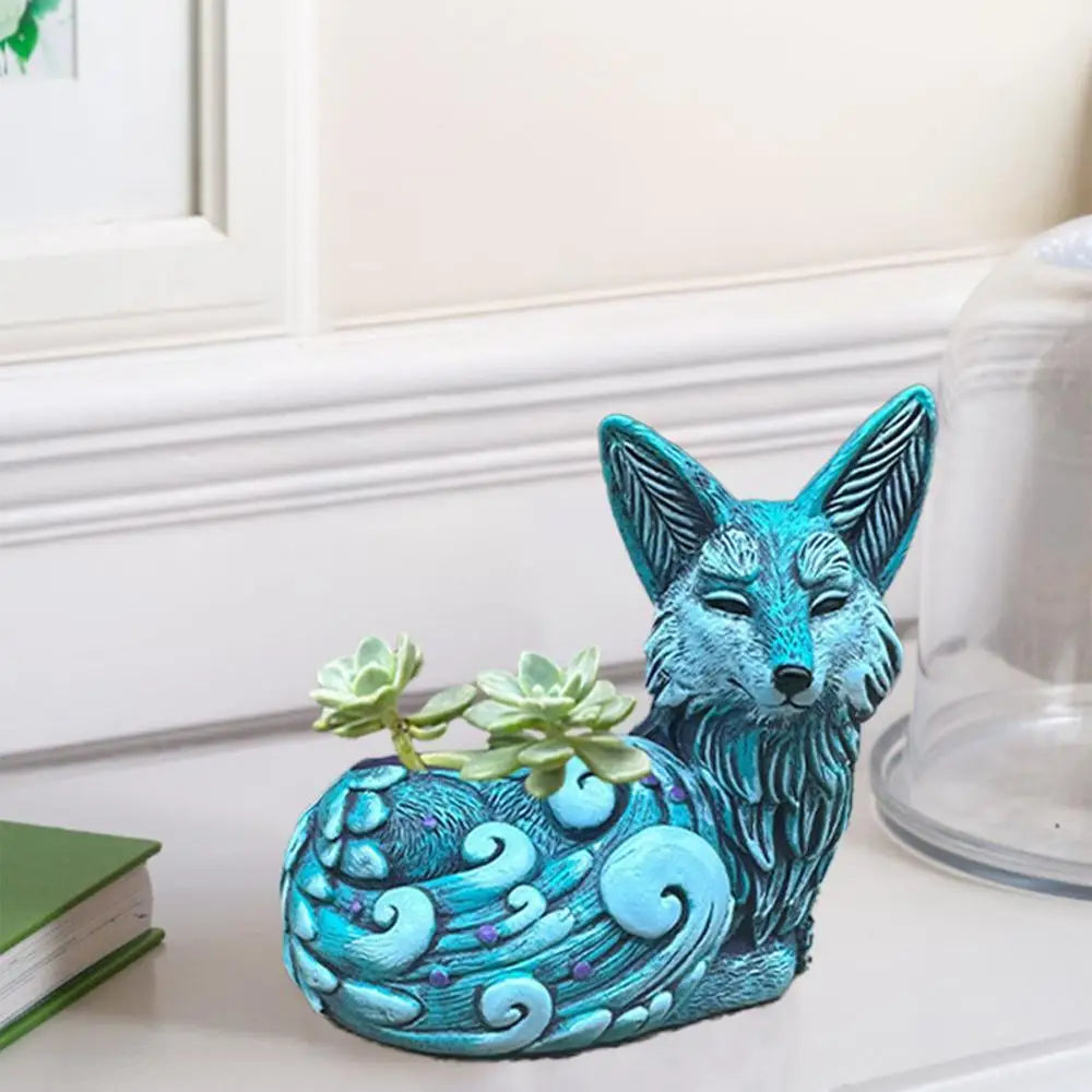 Fox Resin Planter - Floral Fawna