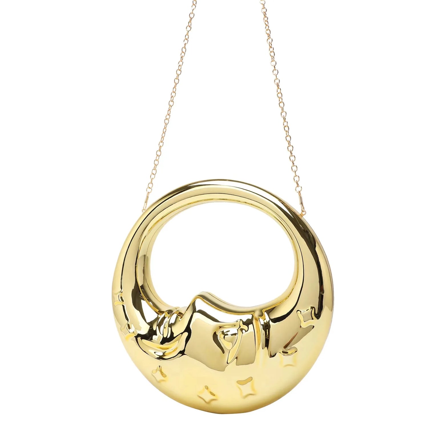 Crescent Moon Clutch Bag - Floral Fawna