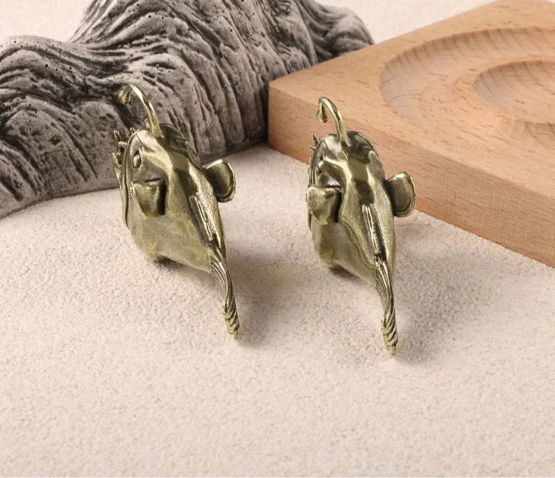 Anglerfish Brass Figurine - Floral Fawna