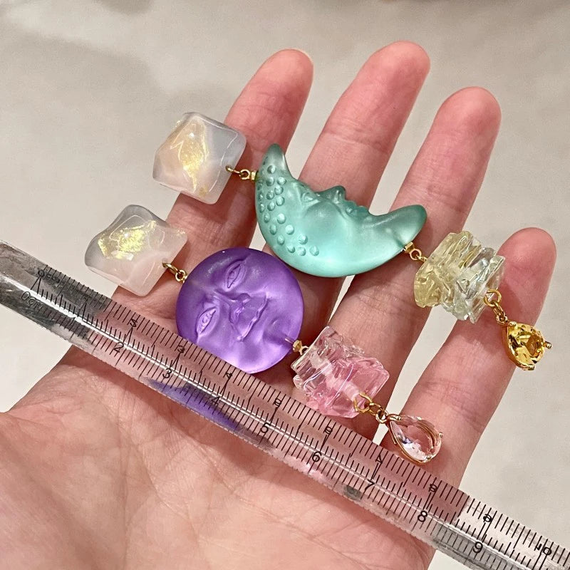 Celestial Crystal Drop Earrings - Floral Fawna