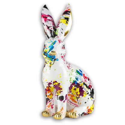 Graffiti Rabbit Sculpture - Floral Fawna