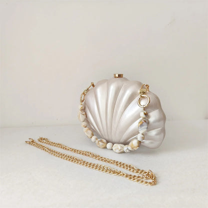 Acrylic Shell Clutch Bag - Floral Fawna