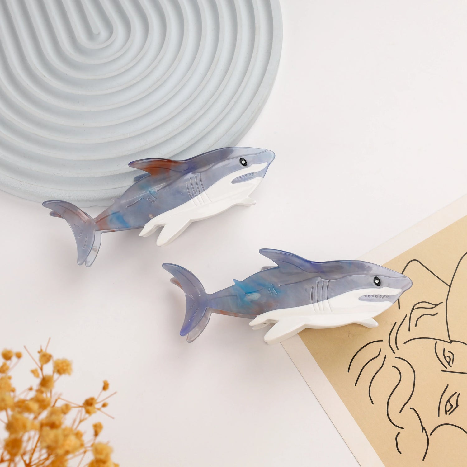 Great White Shark Claw Clip - Floral Fawna