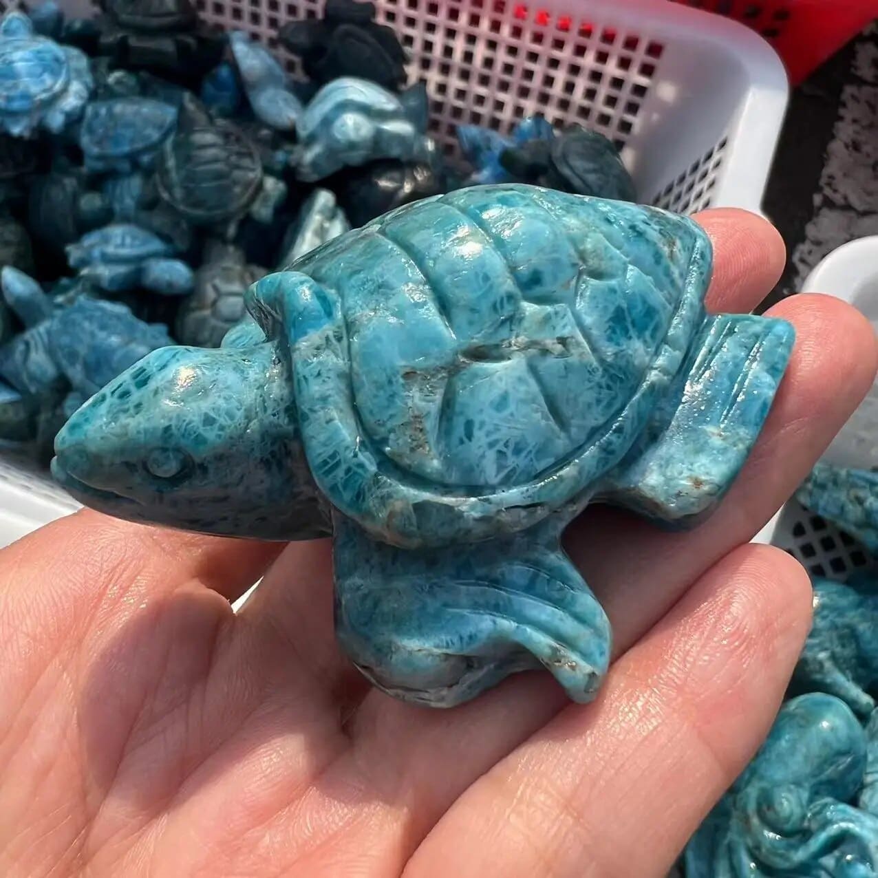 Lapis Lazuli Turtle Crystal - Floral Fawna