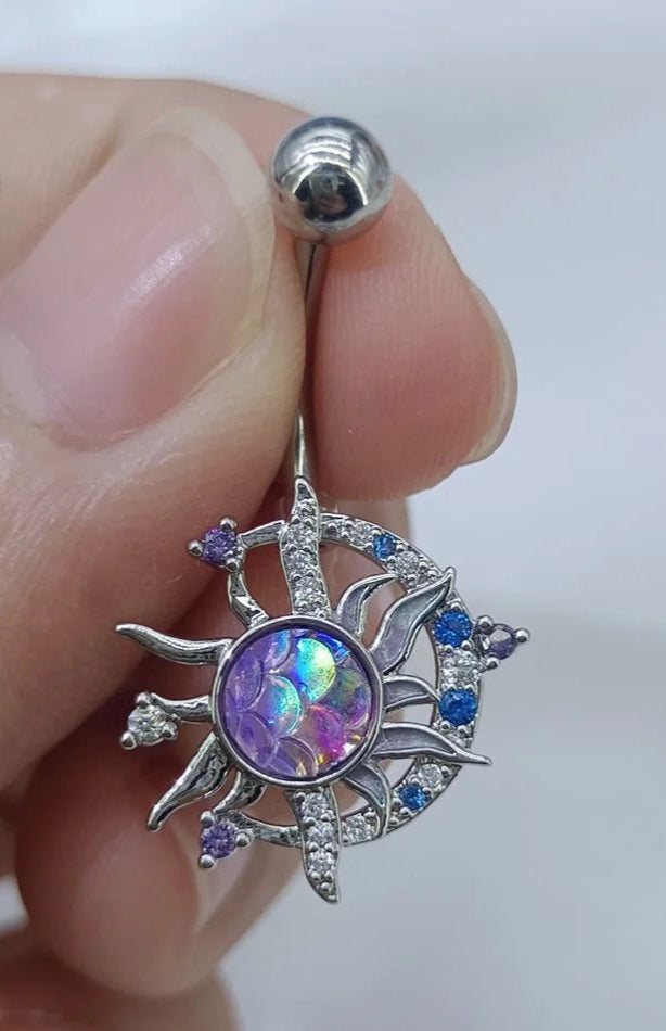 Celestial Zircon Belly Button Ring - Floral Fawna