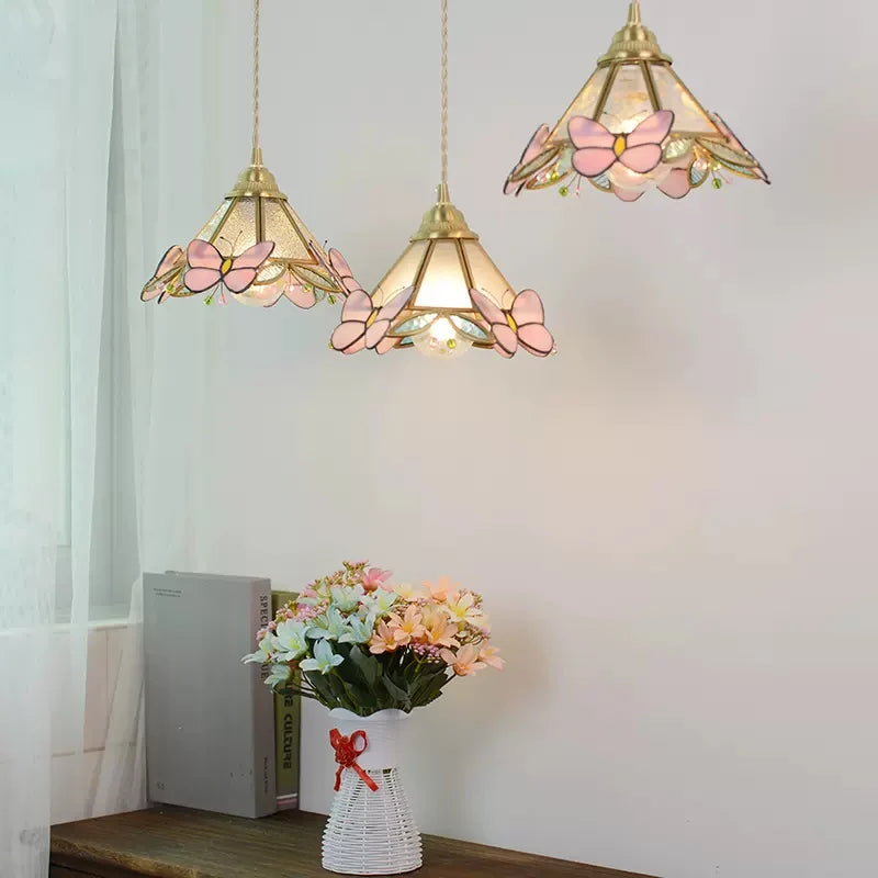 Glass Butterfly Pendant Light