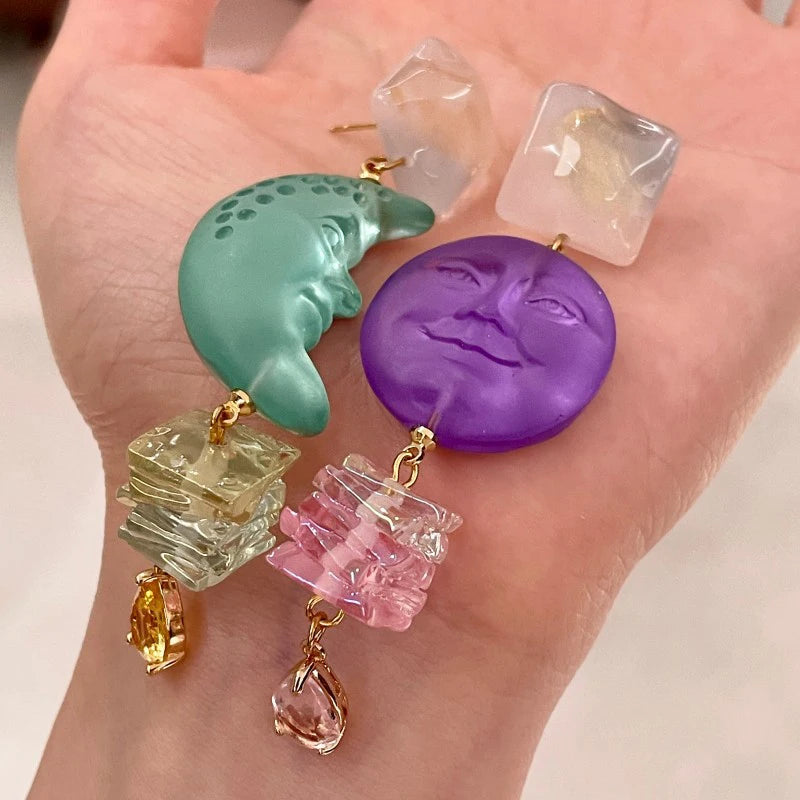 Celestial Crystal Drop Earrings - Floral Fawna