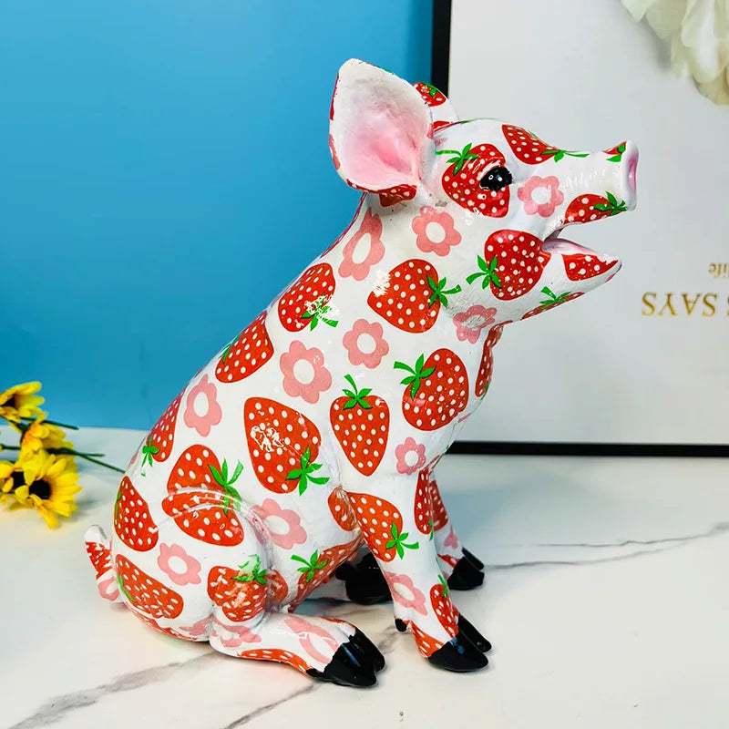 Abstract Pig Sculpture - Floral Fawna