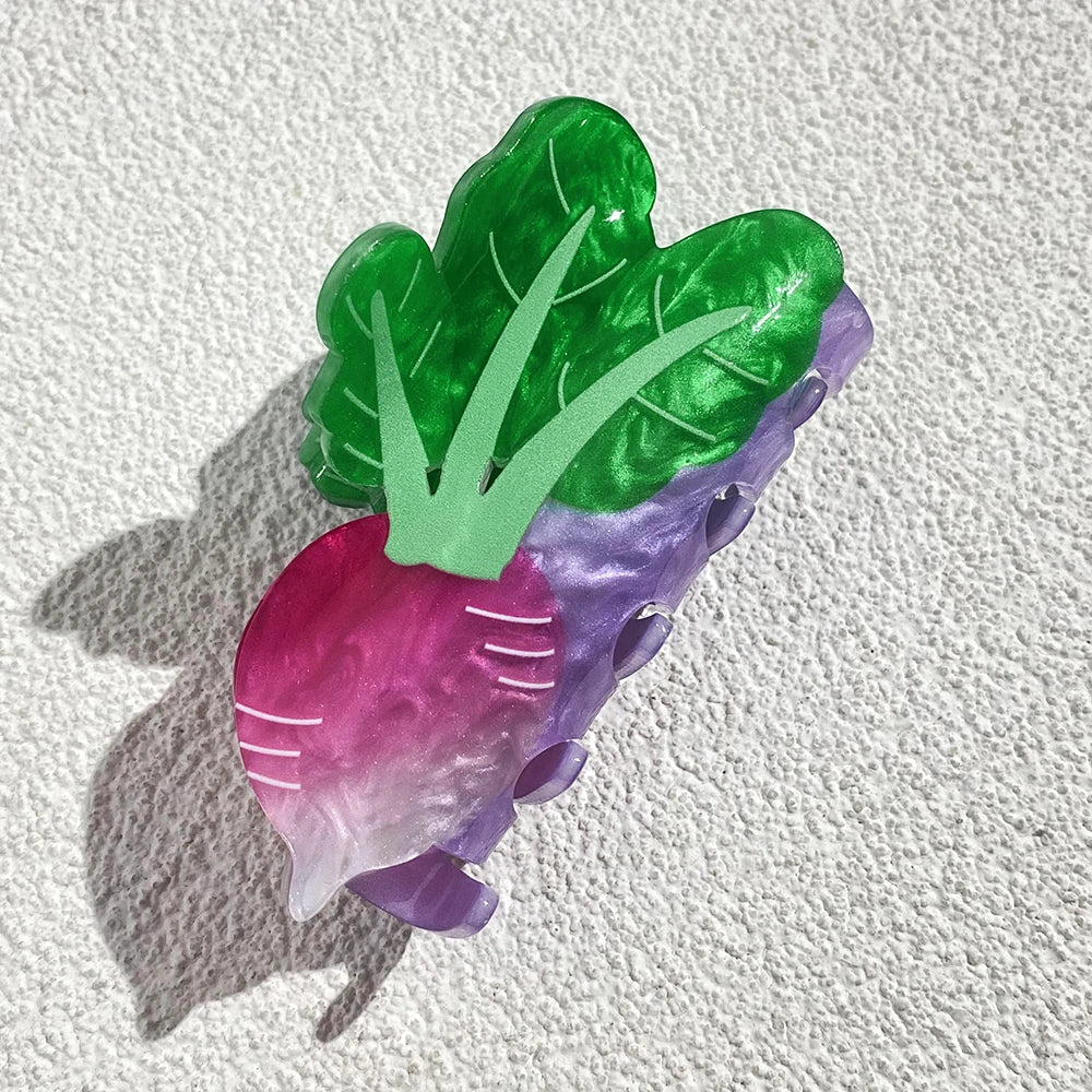 Vegetable Acrylic Hair Clip - Floral Fawna