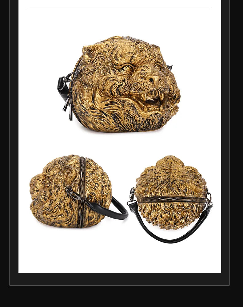 3D Tiger Head Bag - Floral Fawna