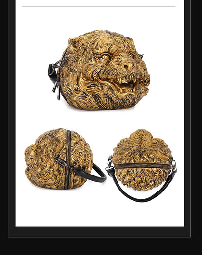 3D Tiger Head Bag - Floral Fawna