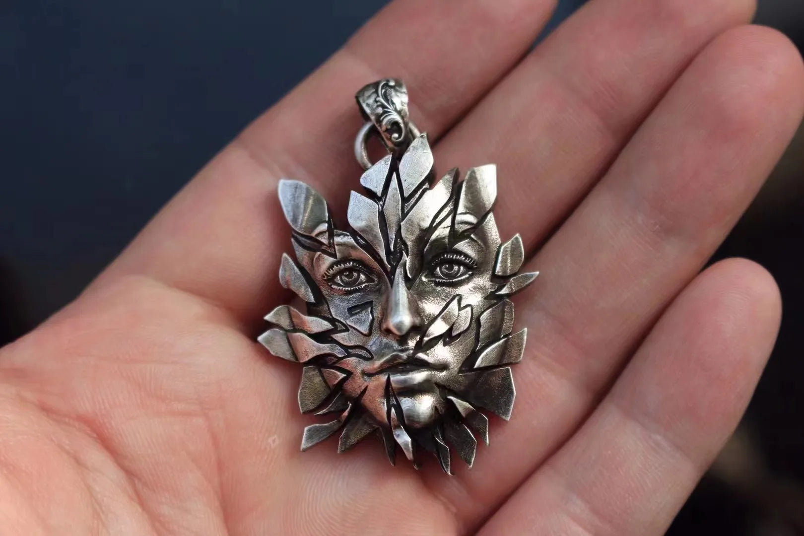 Sterling Silver Leaf Woman Pendant - Floral Fawna