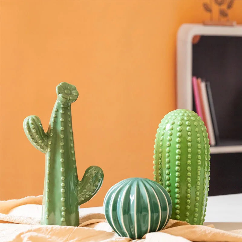 Ceramic Cactus Sculptures - Floral Fawna