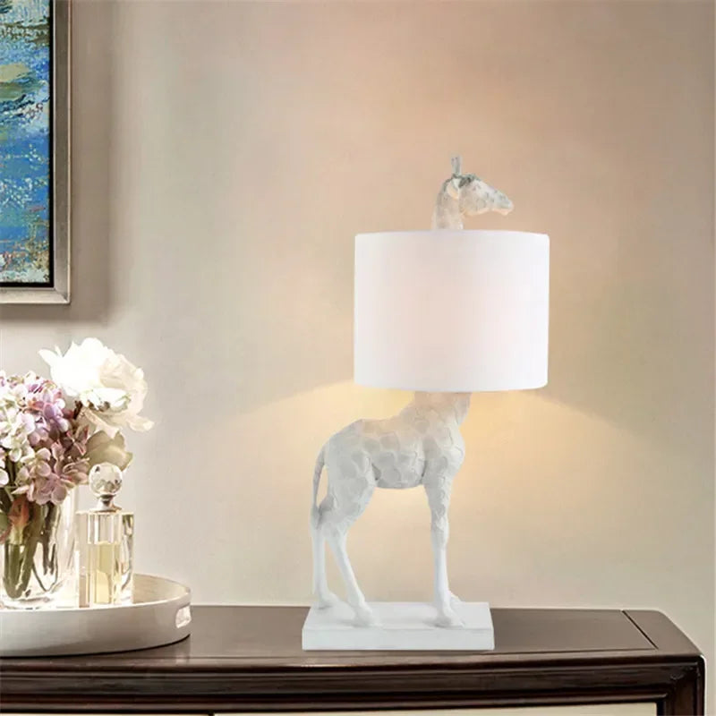 Giraffe Table Lamp - Floral Fawna