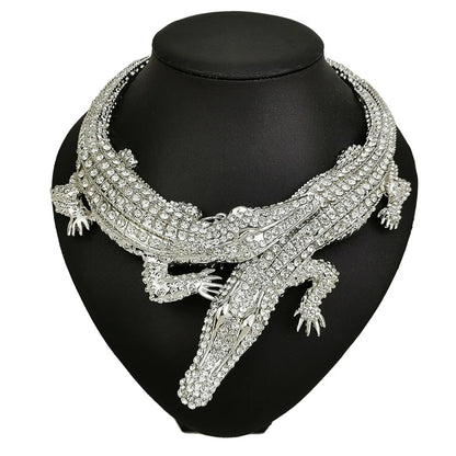 Statement Croc Necklace - Floral Fawna
