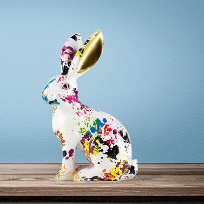 Graffiti Rabbit Sculpture - Floral Fawna