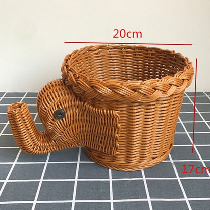 Rattan Animal Fruit Basket - Floral Fawna