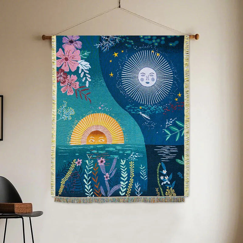 Celestial Floral Tapestry Throw - Floral Fawna