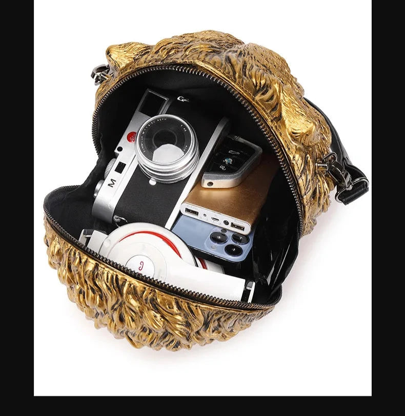 3D Tiger Head Bag - Floral Fawna