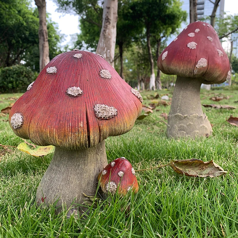 Mushroom Garden Ornament - Floral Fawna